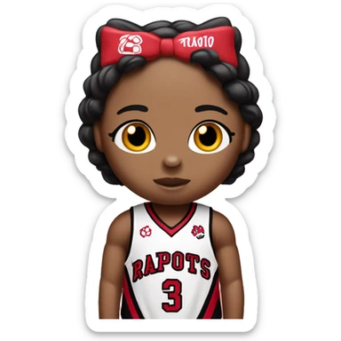 Hello Kitty wearing a Toronto Raptors jersey. sticker