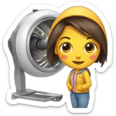 Chica con secador  sticker