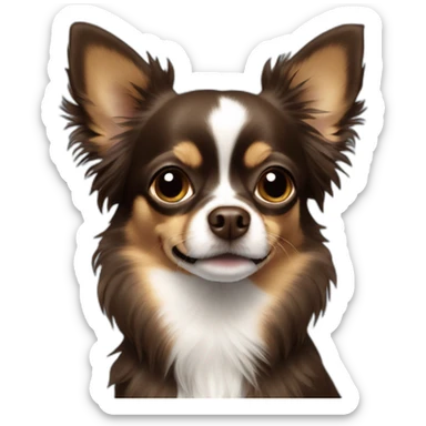 dark brown longhaired chihuahua sticker