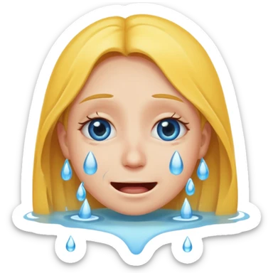 cry with water eyes smiley sticker