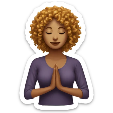 Meditation curly women  sticker