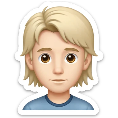 boy with big ears and a mullet hairstyle sticker