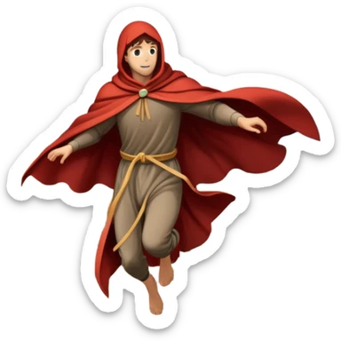 An icon featuring a hero performing a leap of faith from a tower in Florence, inspired by adventure games like Assassin's Creed. The design captures the dramatic moment mid-air, with detailed architecture and a bustling city below. Transparent background sticker