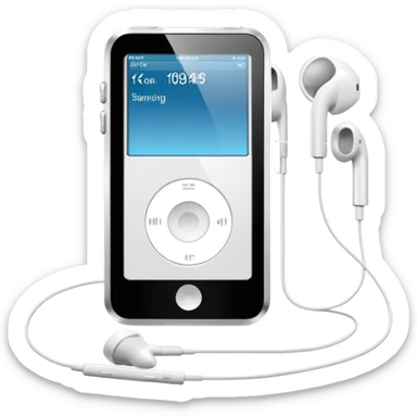 all white ipod and earphone
 sticker