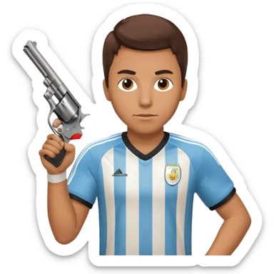haz un turro con una biszera para atras y con un arma remera argentina pero arma de fuego que tenga un revolver  solo sticker