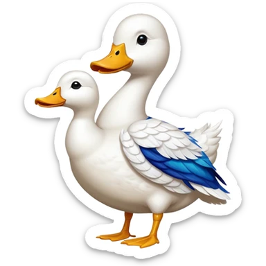Generate a white duck with a LeBron jersey on sticker
