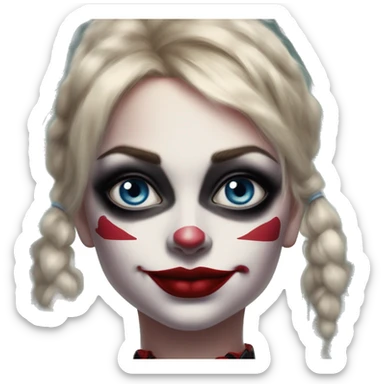 iPhone in Harley Quinn style, oil paint, mysterious eyes, intricate lips, masterpiece portrait, odd perspective, beautiful, desirable, logical sticker