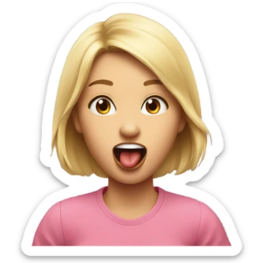 A girl sticking out her tongue to tease her friend sticker