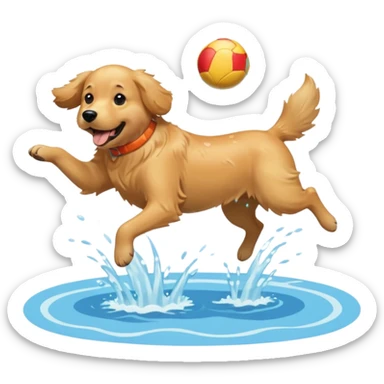dog diving pool sticker