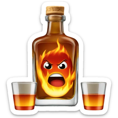 Fireball whiskey and shot glass sticker