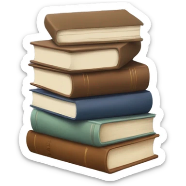 neutral stack of books sticker