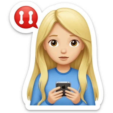 blonde cartoon girl long hair saying take a time out sticker