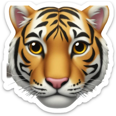 a heart emoji with tiger pattern sticker
