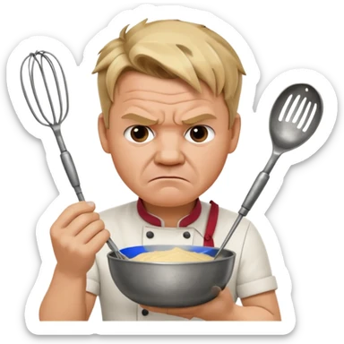 gordon ramsay chef holding whisk and bowl sticker