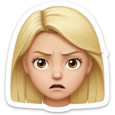 fai una ragazza bionda visibilmente offesa ed arrabbiata che guarda da un’altra parte  sticker