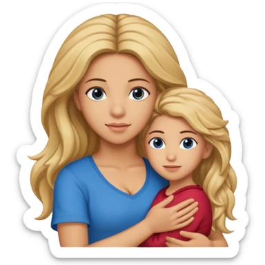 Shakira with blue eyes and pique holding her in his arms  sticker