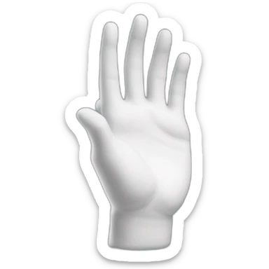 un blanc chauve qui fait un signe en collant ses deux mains avec l'index le majeur et le pouce levés sticker