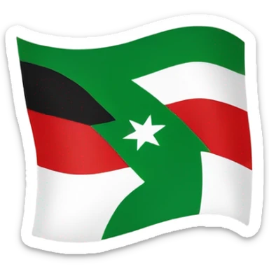 Make a syrian flag emoji that green above and black down and white in the middle with three red stars sticker