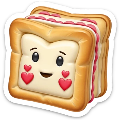 Frosted Toaster strudel pastry with hearts sticker