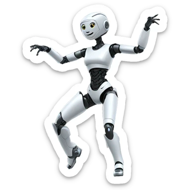 robot woman dancing sticker