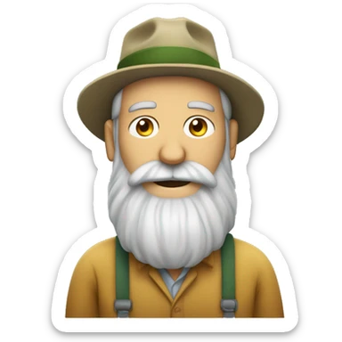 oldschool cannabis farmer with long grey beard sticker