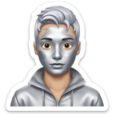 Living statue (silver paint),Street Performers,background street sticker