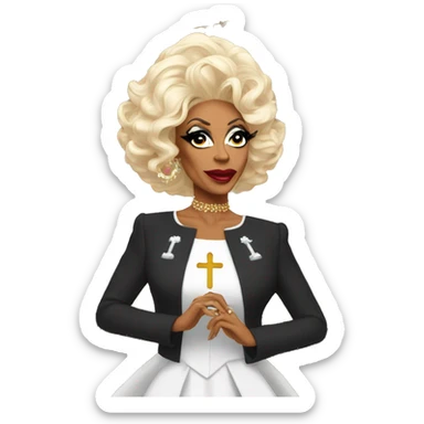 RuPaul in drag in church  sticker