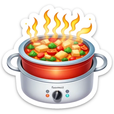 steaming hot delicious dish with sparkles sticker