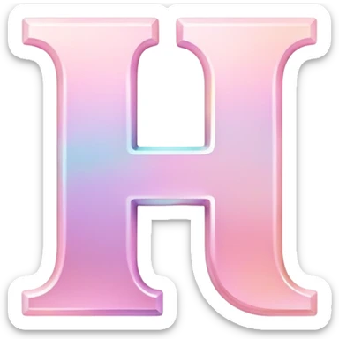 Iridescent pastel pink sophisticated Font setting icon with letter H sticker