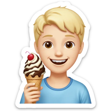 A person getting a ice cream Infinite happiness sticker