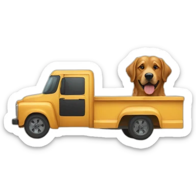Golden retriever and a rottweiller in a moving truck sticker
