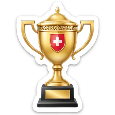 trophy emoji with a '5.7' label and subtle Swiss and French details, no text sticker