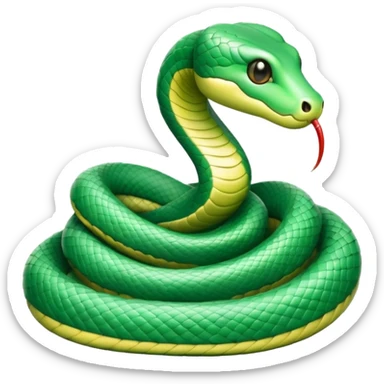 A cute pastel green snake sticker