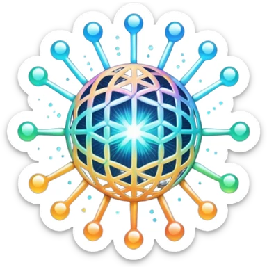 sparkling photo icon with a neural network pattern sticker