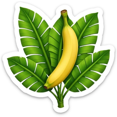 only a single banana leaf not the tree sticker