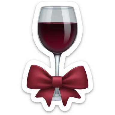 Red wine bow sticker