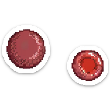 Pale red blood cell next to a normal red blood cell showing anemia comparison sticker