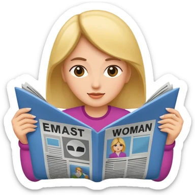 newspaper read woman sticker