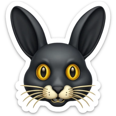 Tête de lapin squelette noire avec des G à la place des yeux  sticker