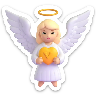 Guardian angel with protective wings sticker