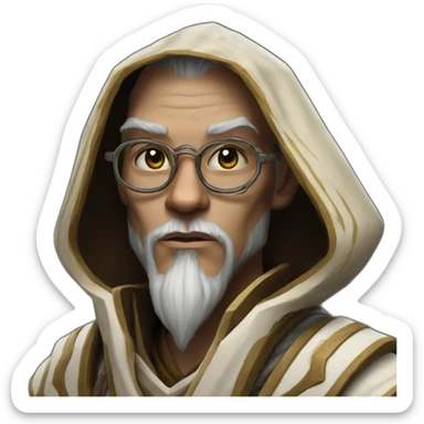 hyperrealist jedi in world of warcraft sticker