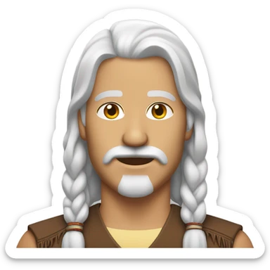 white man with american indian heritage mullet mustache and beard sticker