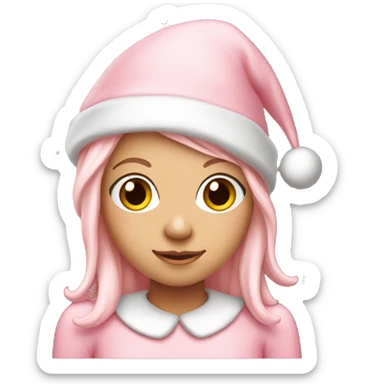 Light pink Christmas elf girl sticker