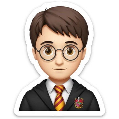 harry potter with griffindor tie sticker