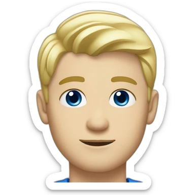 blonde european guy, blue eyes, short hair to the side sticker
