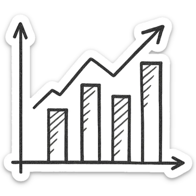 hand-drawn graph icon with sketchy lines sticker