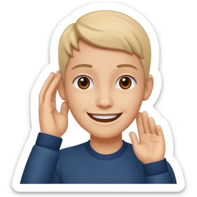 orecchio con mano dietro sticker