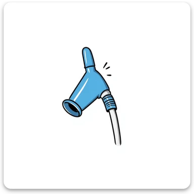 Hand-drawn blue mouthpiece bit with breathing tube for oxygen measurement, VO2 max testing equipment with nose clip sticker