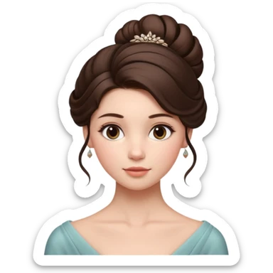 Cinematic Realistic run girl Portrait, depicted with lifelike skin texture, subtle rosy undertones, and soft natural lighting that enhances the gentle contours of her face. Her intricately detailed brunete hair is elegantly styled in an updo, sticker