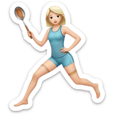 Female thrusting hips in a spoon position with movement lines sticker